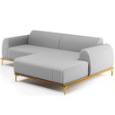 Ver imagem 1 de Sofá 4 Lugares com Chaise Direito Para Sala de Estar Molino 255cm D02 Linho Cinza C-315 - Lyam