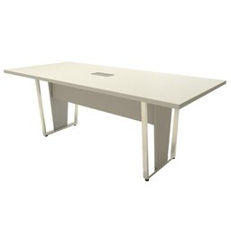 Mesa de Reunião Pés Metal 2m Cinza Caixa de Tomadas F5 Cor:cinza - 4