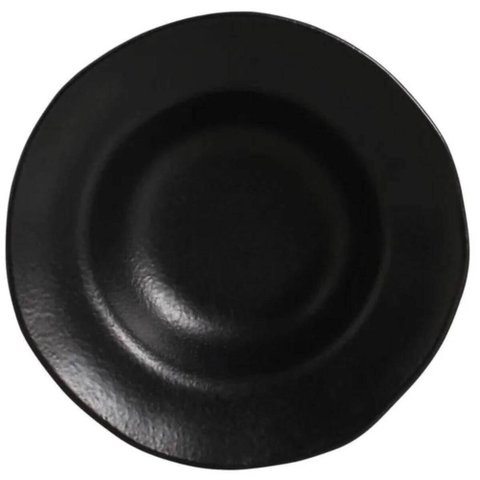 Prato para Sobremesa Porto Brasil Cerâmica 250ml Preto Matte Orgânico 19cm Mesa Posta