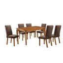 Ver imagem 4 de Mesa de Jantar Liz 6 Lugares MDF Cadeiras Lira Veludo Marrom 180cm Moderna