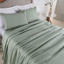 Ver imagem 2 de Colcha Queen Home Paris com Bordado Inglês Micropercal 300 Fios Toque de Algodão 3 Peças - Verde - 1