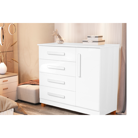 Cômoda Sapateira 4 Gavetas Grécia Branco