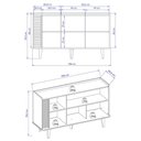 Ver imagem 2 de Balcão Buffet Jurere com 03 Portas Nogueira Real Off White Matte Colibri