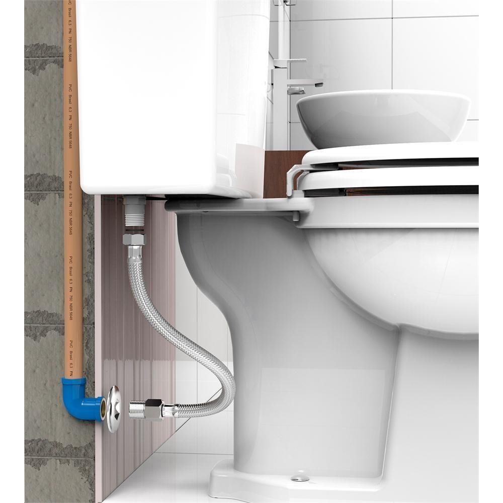 Ligação Flexível Em Inox P/ Instalação De Água 60Cm Cromada - 2
