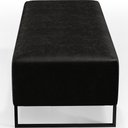 Ver mais imagens de Kit 02 Puffs Decorativo Sala de Estar Bali W01 Base Ferro 120x50 cm Couríssimo Preto - Lyam Decor