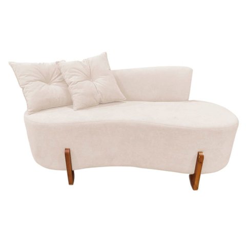Namoradeira Sofá Feijão Luna Orgânica Suede Marfim