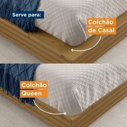 Cama Casal/Queen com Cabeceira e Mesa de Apoio Samambaia Cabecasa Madeiramadeira - 7