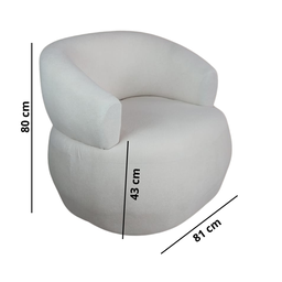 Poltrona Organica Decorativa Boucle Ondara Base Fixa Cor Areia - 2