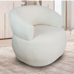 Poltrona Organica Decorativa Boucle Ondara Base Fixa Cor Areia - 4