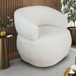 Poltrona Organica Decorativa Boucle Ondara Base Fixa Cor Areia - 5