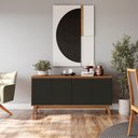 Ver imagem 1 de Aparador Kappesberg 4 Portas Canela/preto Fosco 156cm