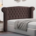 Ver imagem 2 de Cabeceira Cama Box Casal Queen Size Adelle 160cm Com Frame Suede Marrom - Desk Design