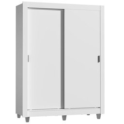 Guarda-roupa Solteiro Madesa Denver 2 Portas de Correr com Pés - Branco - 3