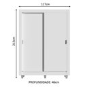 Ver imagem 4 de Guarda-roupa Solteiro Madesa Denver 2 Portas de Correr com Pés - Branco