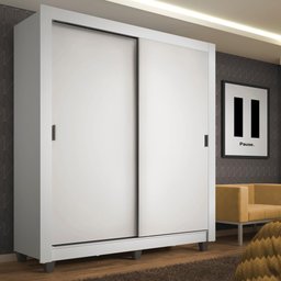 Guarda-roupa Solteiro Madesa Denver 2 Portas de Correr com Pés - Branco - 2