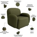 Ver imagem 6 de Poltrona Decorativa Orgânica Morelo com Puff para Sala Living M05 Linho Verde - Lyam Decor