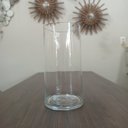 Ver imagem 4 de Vaso Decorativo de Vidro Transparente 40x20x20cm Enfeite Sala Mesa Estante