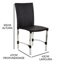 Ver imagem 3 de Cadeira em Alumínio Cannes para Mesa de Jantar Cozinha Área Trama Original