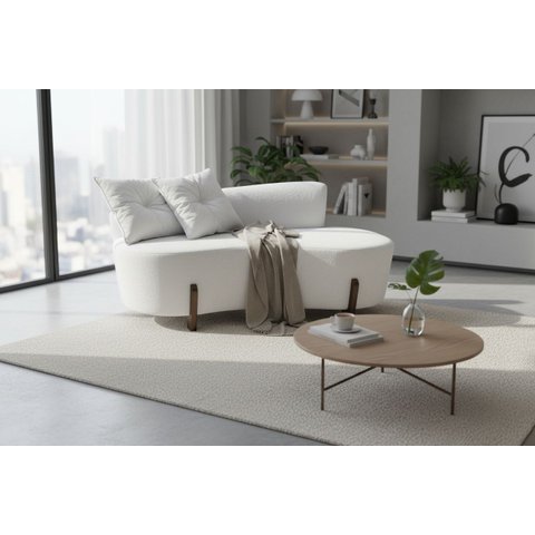 Namoradeira Sofá Feijão Luna 130cm Orgânica Couro