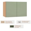 Ver imagem 2 de Armário Aéreo Geladeira 100% MDF 60 cm 2 Portas Lótus Carvalho/Verde