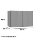 Ver imagem 3 de Armário Aéreo Geladeira 100% MDF 60 cm 2 Portas Lótus Carvalho/Verde
