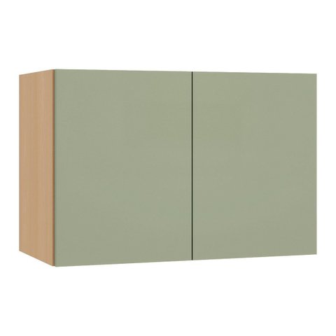Armário Aéreo Geladeira 100% MDF 60 cm 2 Portas Lótus Carvalho/Verde