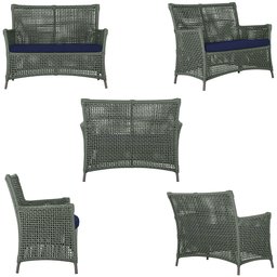 2 Sofás Área Externa Igapó Alumínio Pintura Marrom Corda Náutica Estofado Impermeável 10 - 5 2 Sofás Área Externa Igapó Alumínio Pintura Marrom Corda Náutica Estofado Impermeável 10 - 5