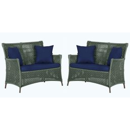 2 Sofás Área Externa Igapó Alumínio Pintura Marrom Corda Náutica Estofado Impermeável 10 - 1 2 Sofás Área Externa Igapó Alumínio Pintura Marrom Corda Náutica Estofado Impermeável 10 - 1