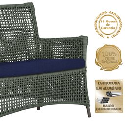 2 Sofás Área Externa Igapó Alumínio Pintura Marrom Corda Náutica Estofado Impermeável 10 - 3 2 Sofás Área Externa Igapó Alumínio Pintura Marrom Corda Náutica Estofado Impermeável 10 - 3