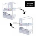 Ver imagem 5 de Beliche Infantil Casinha Reta com 02 Gavetas Madeira Maciça Branco Megamobilia