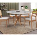 Ver imagem 1 de Mesa de Jantar Tampo e Vidro Laqueado Off White 90cm Base Estrela **somente a Mesa**