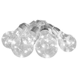 Varal Cordão Fio de Luzes 10 Lâmpadas 220v Led 4,6m Foco Incandescente Luz Branca Natal Enfeite - 3