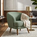 Ver imagem 2 de Poltrona Decorativa Tamara Pés Madeira Linho Verde Claro - Nexta Casa