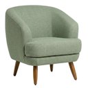 Ver imagem 1 de Poltrona Decorativa Tamara Pés Madeira Linho Verde Claro - Nexta Casa