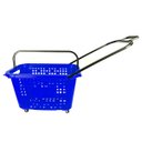 Ver imagem 5 de Kit 5 Cestas de Compras com Rodas 40l Azul