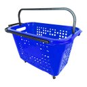 Ver imagem 4 de Kit 5 Cestas de Compras com Rodas 40l Azul