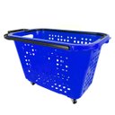 Ver imagem 2 de Kit 5 Cestas de Compras com Rodas 40l Azul