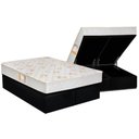 Ver imagem 1 de Cama Box Baú King: Colchão Espuma Castor D28 Sleep Max Duplo + Base Crc Suede Black(193x203)
