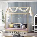Ver imagem 5 de Cama Montessoriana Casinha com LED e Janela New Garden Casatema MadeiraOriginals Branco/Banco/Azul