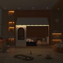 Ver imagem 2 de Cama Montessoriana Casinha com LED e Janela New Garden Casatema MadeiraOriginals Branco/Banco/Azul