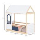 Ver imagem 4 de Cama Montessoriana Casinha com LED e Janela New Garden Casatema MadeiraOriginals Branco/Banco/Azul
