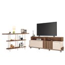 Ver imagem 1 de Rack Bancada Graci 1.8 com Aparador Infinity Castanho Off White – Hb Móveis