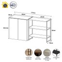 Ver imagem 3 de Armário Aéreo 60cm 2 Portas e Nicho 3 Prateleiras F5 Office Cor:branco