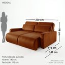 Ver imagem 3 de Sofá Confort Retrátil 3 Lugares 230cm Lisboa