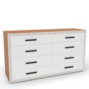 Ver imagem 2 de Cômoda Valência 8 Gavetas Freijó Branco Politorno Móveis