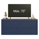 Ver imagem 7 de Rack para TV até 70 Polegadas 160cm 4 Gavetas Rustic/Azul Vik Madesa 04