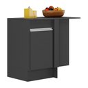 Ver imagem 1 de Balcão Cozinha com Rodapé de Canto 1 Porta Veneza Multimóveis MP2120.898 Preto/Branco