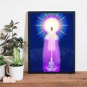 Ver imagem 2 de Quadro Saint Germain Chama Violeta 24x18cm:Madeira branca