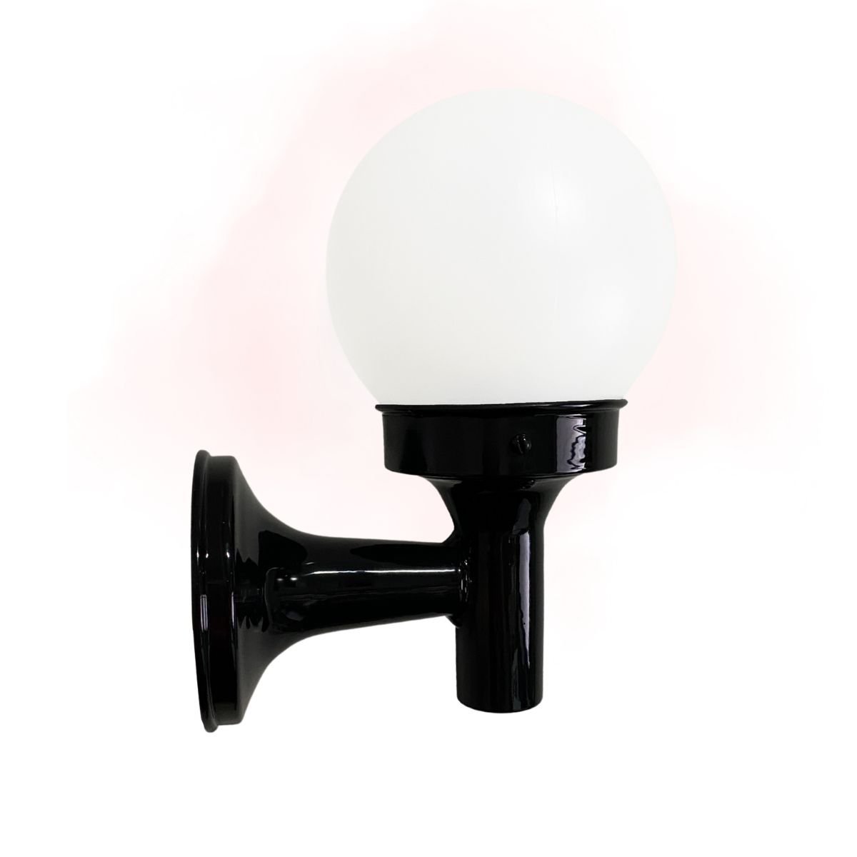 Luminária Arandela Milk Ball Parede Externa Alumínio Premium:preto