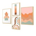 Ver imagem 1 de Kit 4 Quadros Decorativos para Quarto Formas Geométricas Delicado Colorido